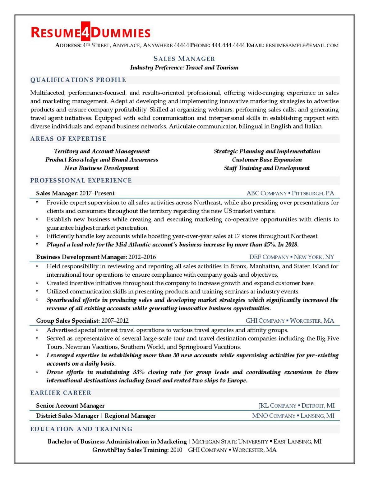 Sales Manager Resume Example - Sales Manager Resume Examples 1187x1536 