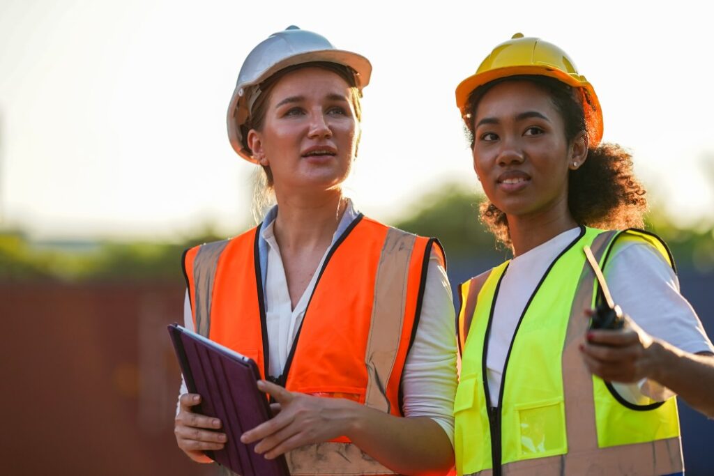 Construction superintendent checking site