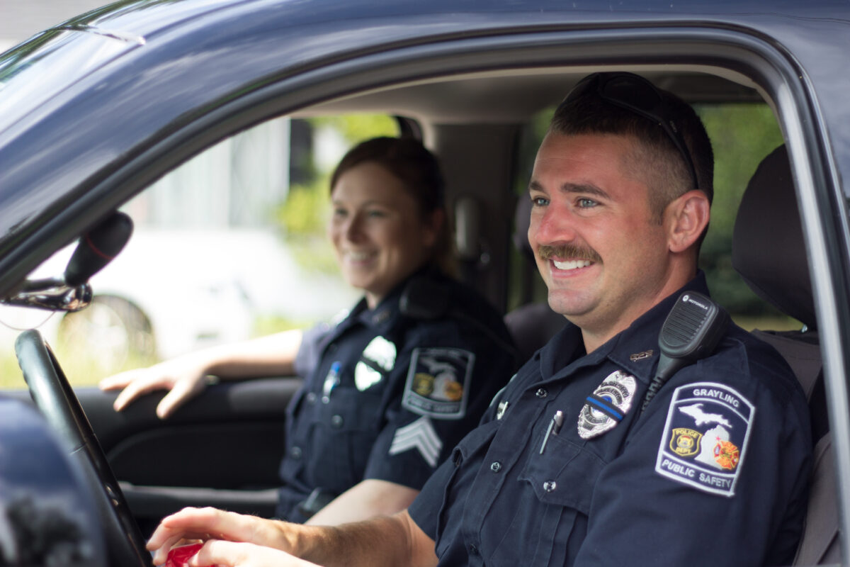 Chief of police inside car