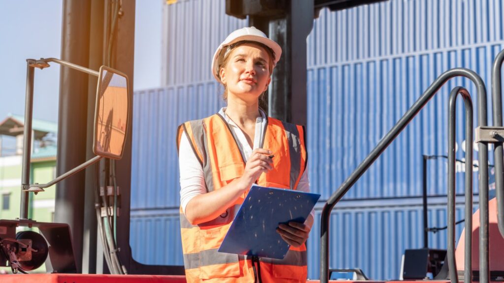 A safety manager checking on-site 